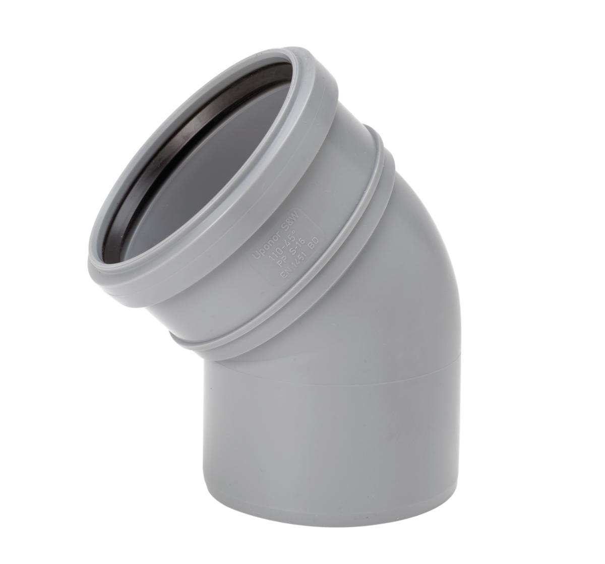Böj 45° med 1 muff PP, Uponor - BÖJ 50X45GR PP INOMHUS 1 MUFF UPONOR