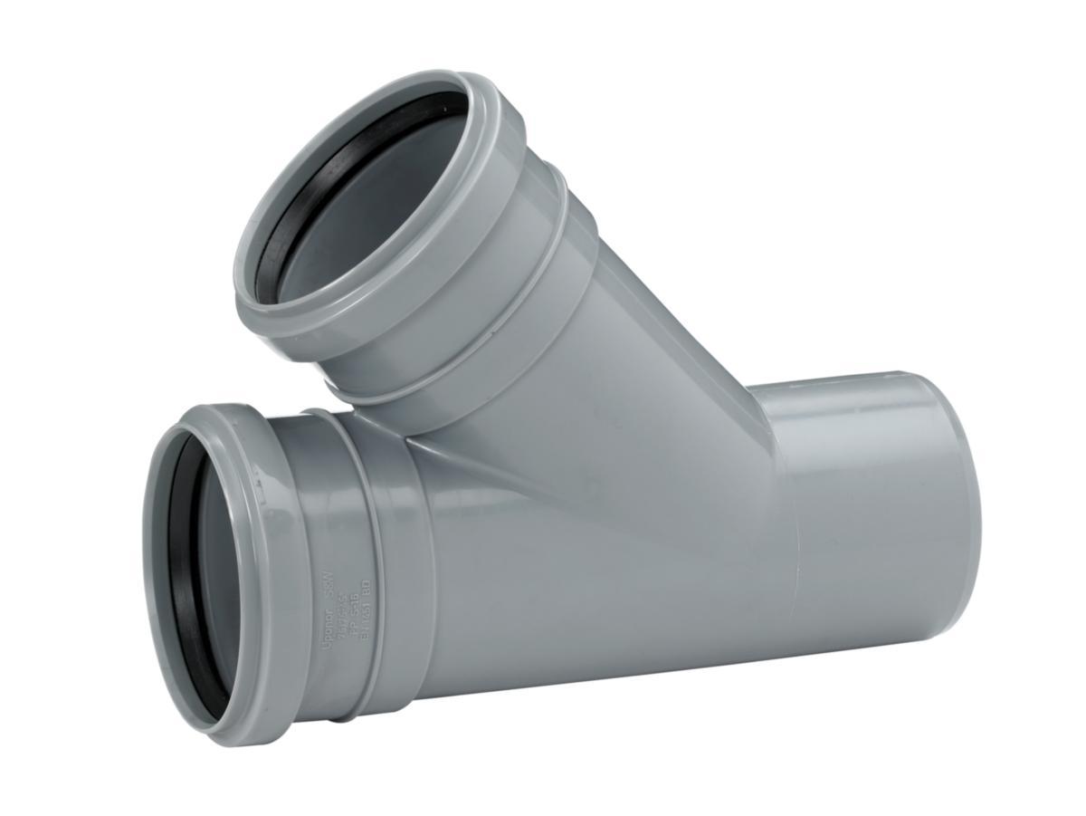 Grenrör 45° med 2 muffar PP, Uponor - GRENRÖR 75X50X45GR PP INOMHUS 2 MUFFAR UPONOR