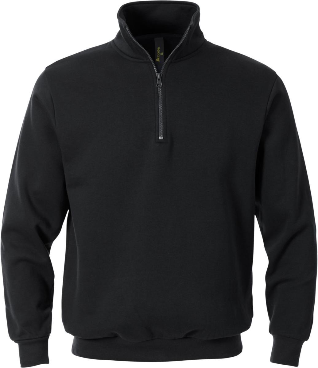 Sweatshirt med kort dragkedja Acode Fristads - SWEATSHIRT CODE-1737 SVART DRAGKEDJA STL L