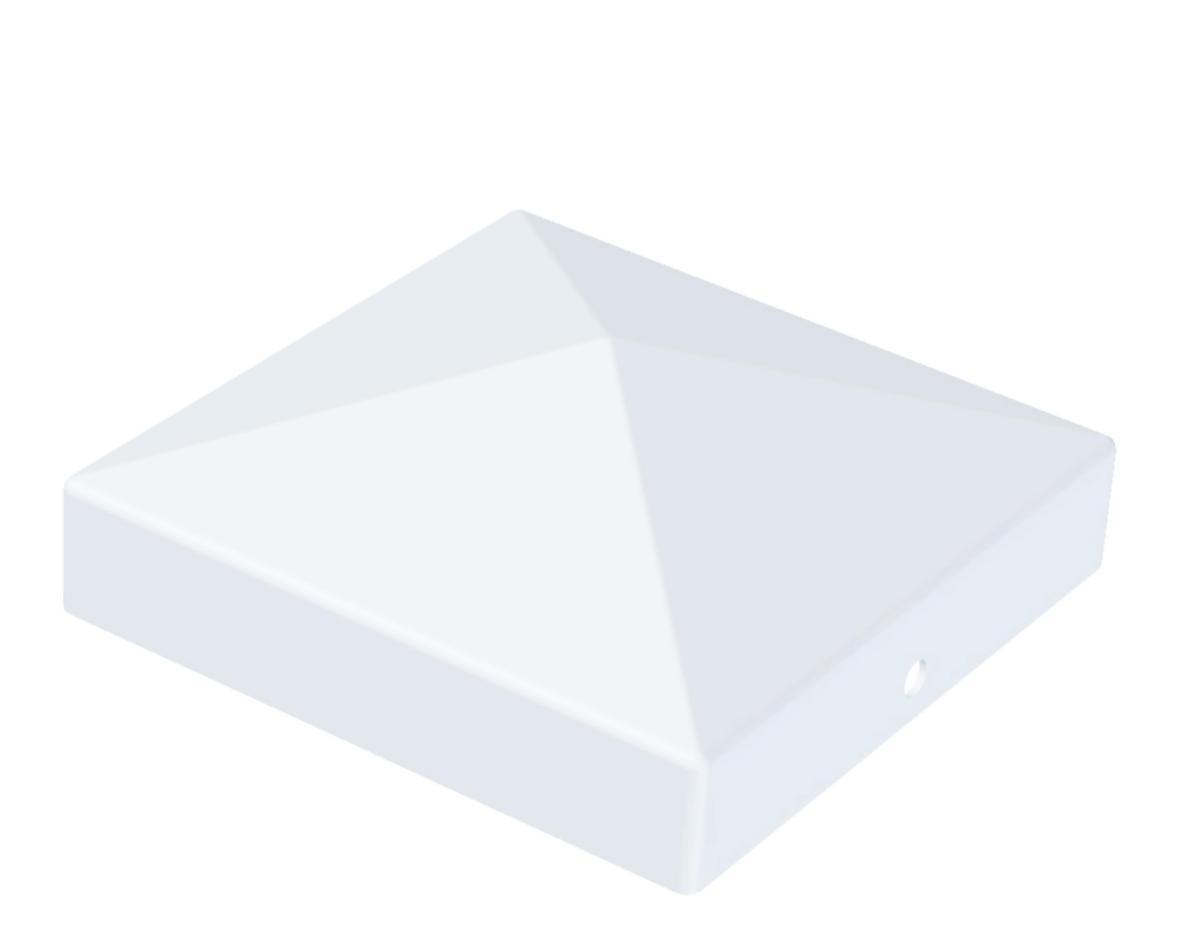 Stolplock, pyramidform - STOLPLOCK VIT 71X71 MM 
