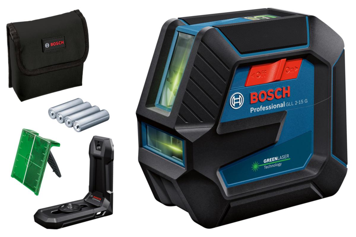 Linjelaser Bosch GLL 2-15/LB10 - LINJELASER GRÖN BOSCH GLL2-15G LB10 0.57 KG IP 64