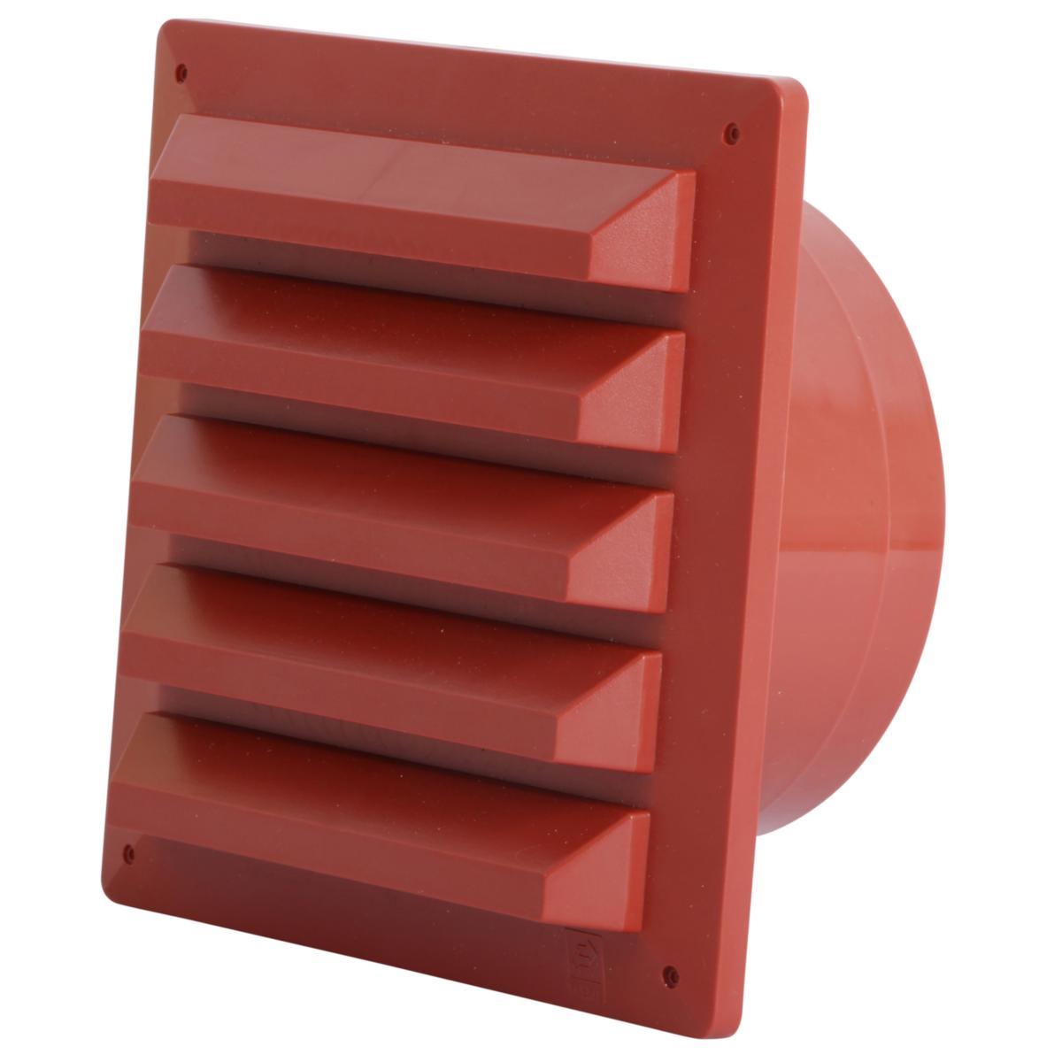 Ventilgaller, rund stos, Flexit - VENTILGALLER 130X130MM RÖD M STOS 100MM 117143 FLEXIT