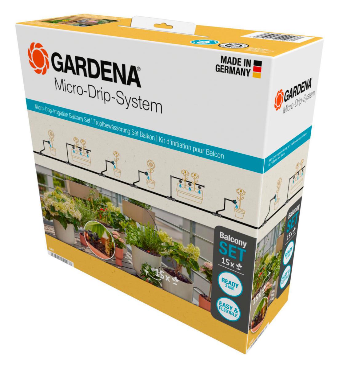 Micro-Drip Gardena Startset Balkong (15 plantor) - MICRO-DRIP GARDENA STARTSET BALKONG