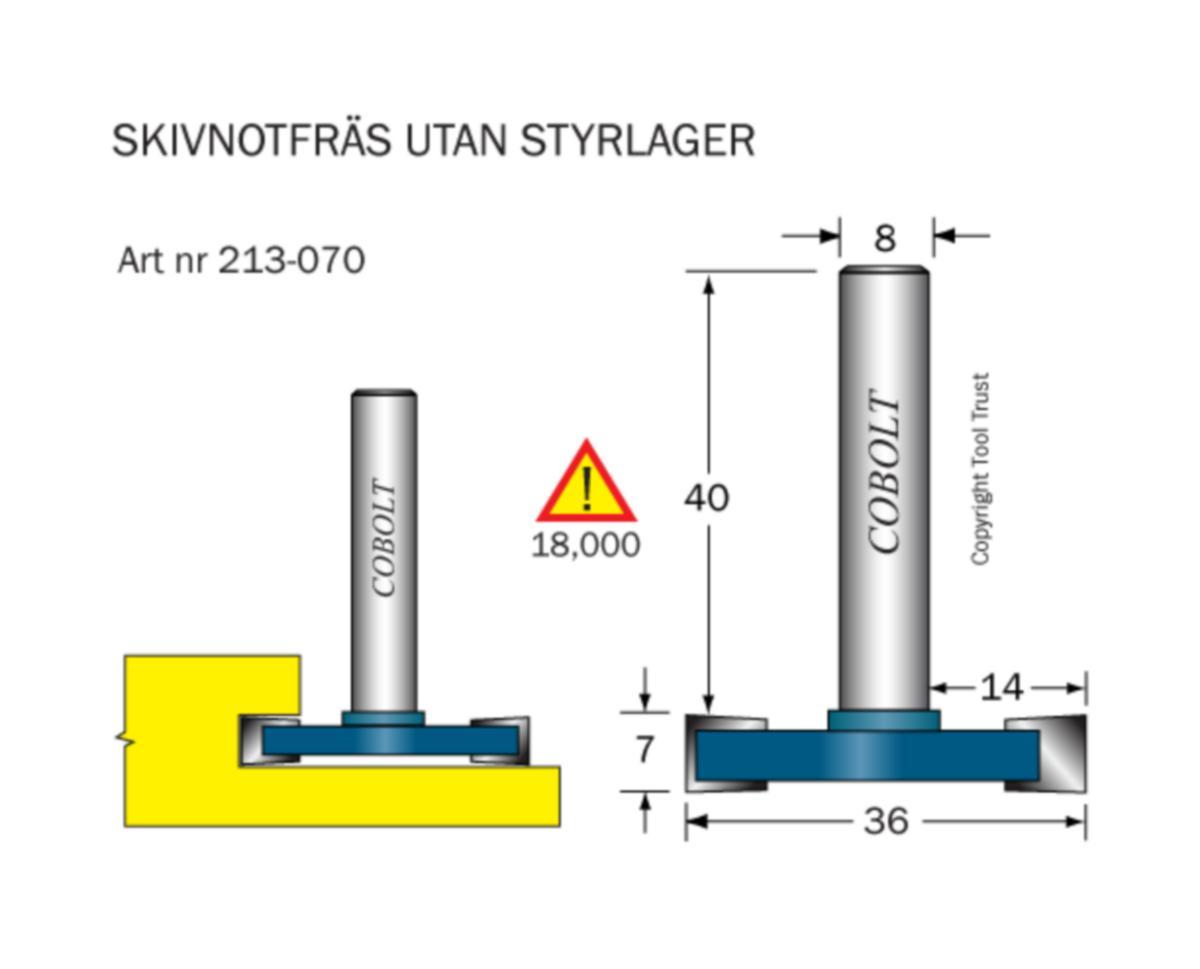 Skivnotfräs Cobolt HM - SKIVNOTFRÄS HM COBOLT L7 F13 D36 TL48 S8 UTAN LAGER