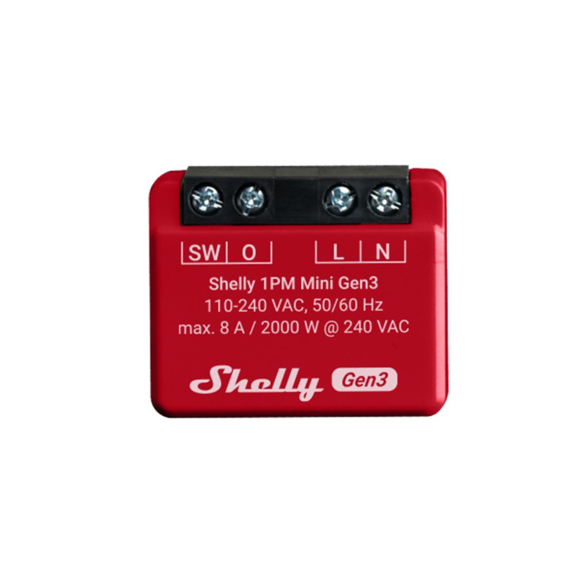 Relä Wifi Pro Mini Shelly Gen3 med effektmätning - RELÄ WIFI 1PM MINI GEN3