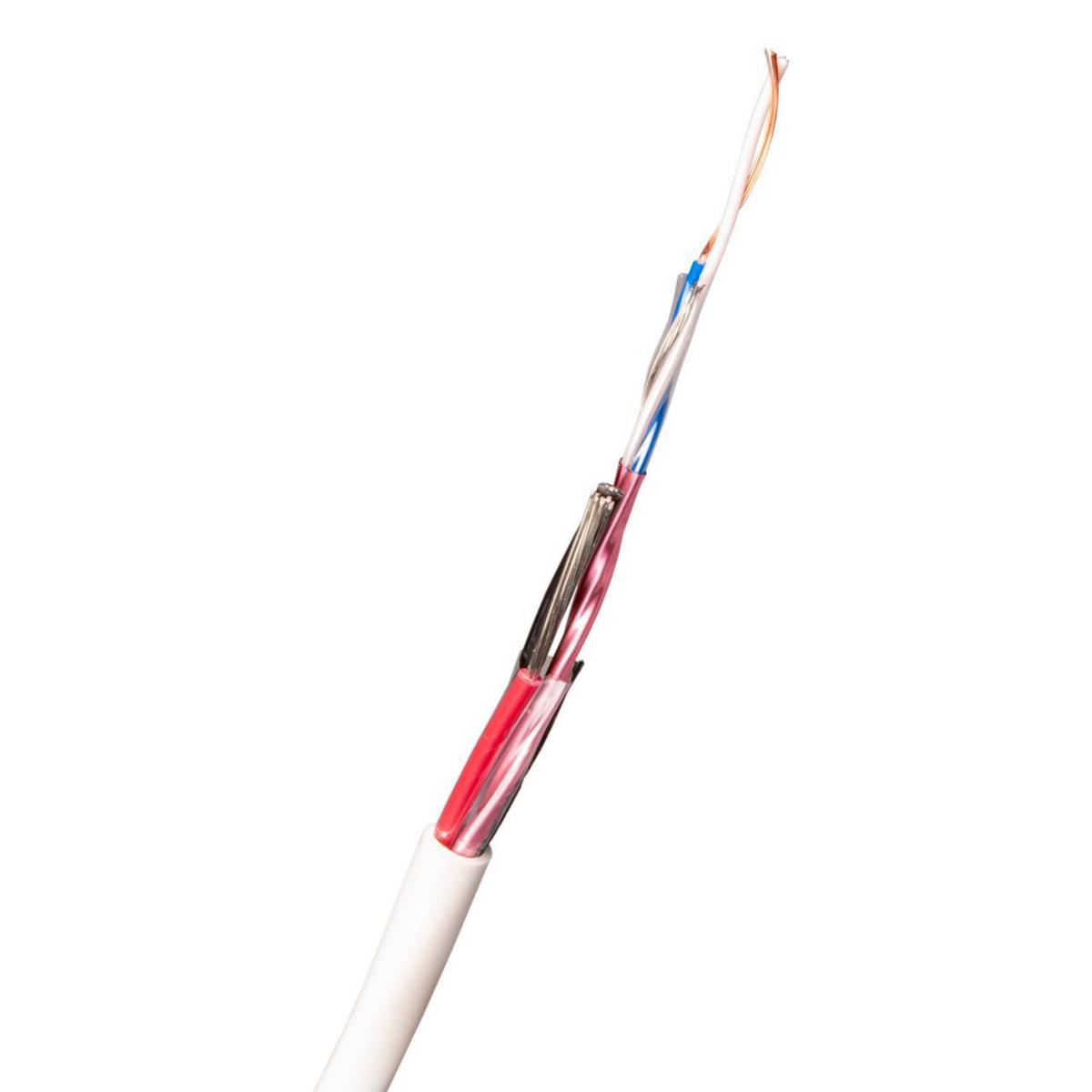 Larm/signalkabel halogenfri FLAQQBR vit Dcas2d2a2, Nexans - FLAQQBR 2X1+1X2X0.22 VIT (*5)           17037171-802-00