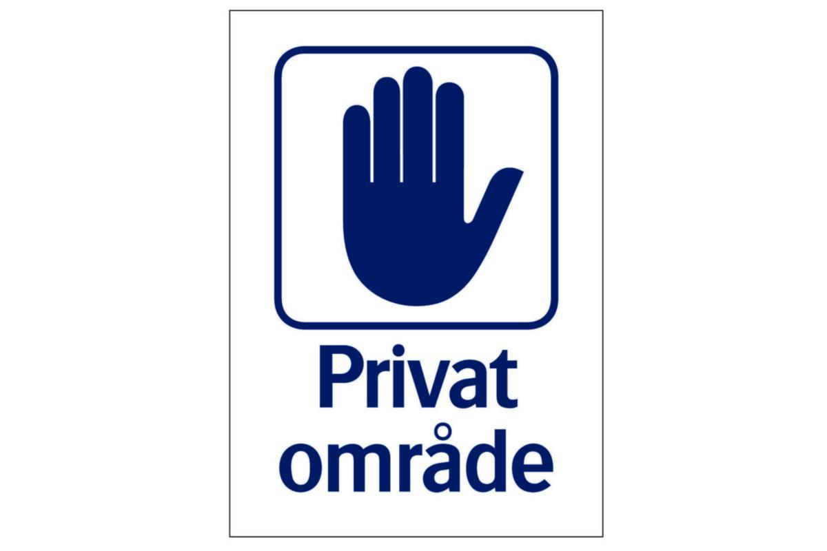 Skylt "Privat område" - SKYLT "PRIVAT OMRÅDE" 34-7514 210X297MM