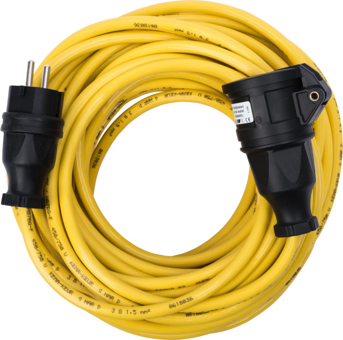 Skarvsladd PUR, 230 V, jordad med självstängande lock - SKARVSLADD PUR 20M 3G1.5