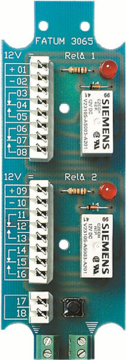 Reläplint med 2 relä 12 DC och sabotagekontakt - RELÄPLINT 12 VDC SAB SL 3065.01