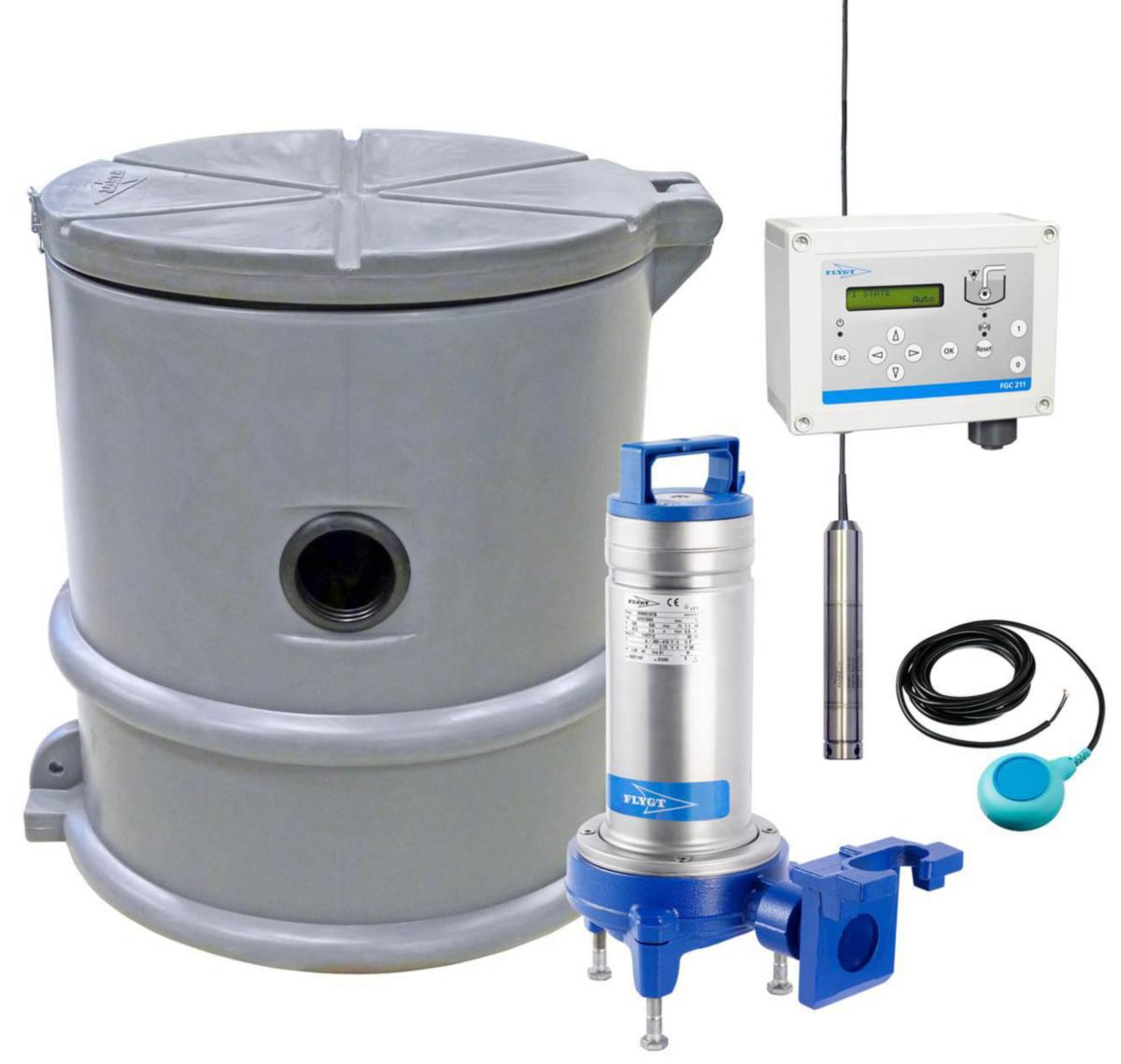 Avloppspumpstation Compit Mini Bas-paket 3-Fas med DXG 25-11 pump, Flygt - COMPIT MINI BASPAKET 3F KPL AVLOPPS-PST M PUMP 3-FAS
