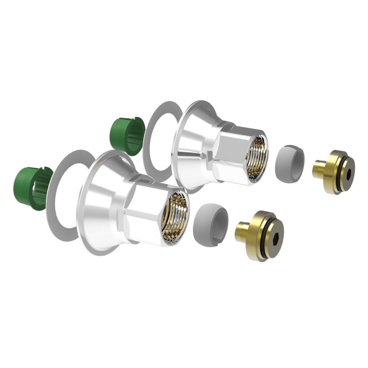 Blandarfäste krom för väggenomföringssystem V6, Vatette - VATETTE BLANDARFÄSTE V6 160 CC BOCKFIXTUR DY16X2,0-2,25 PLAST