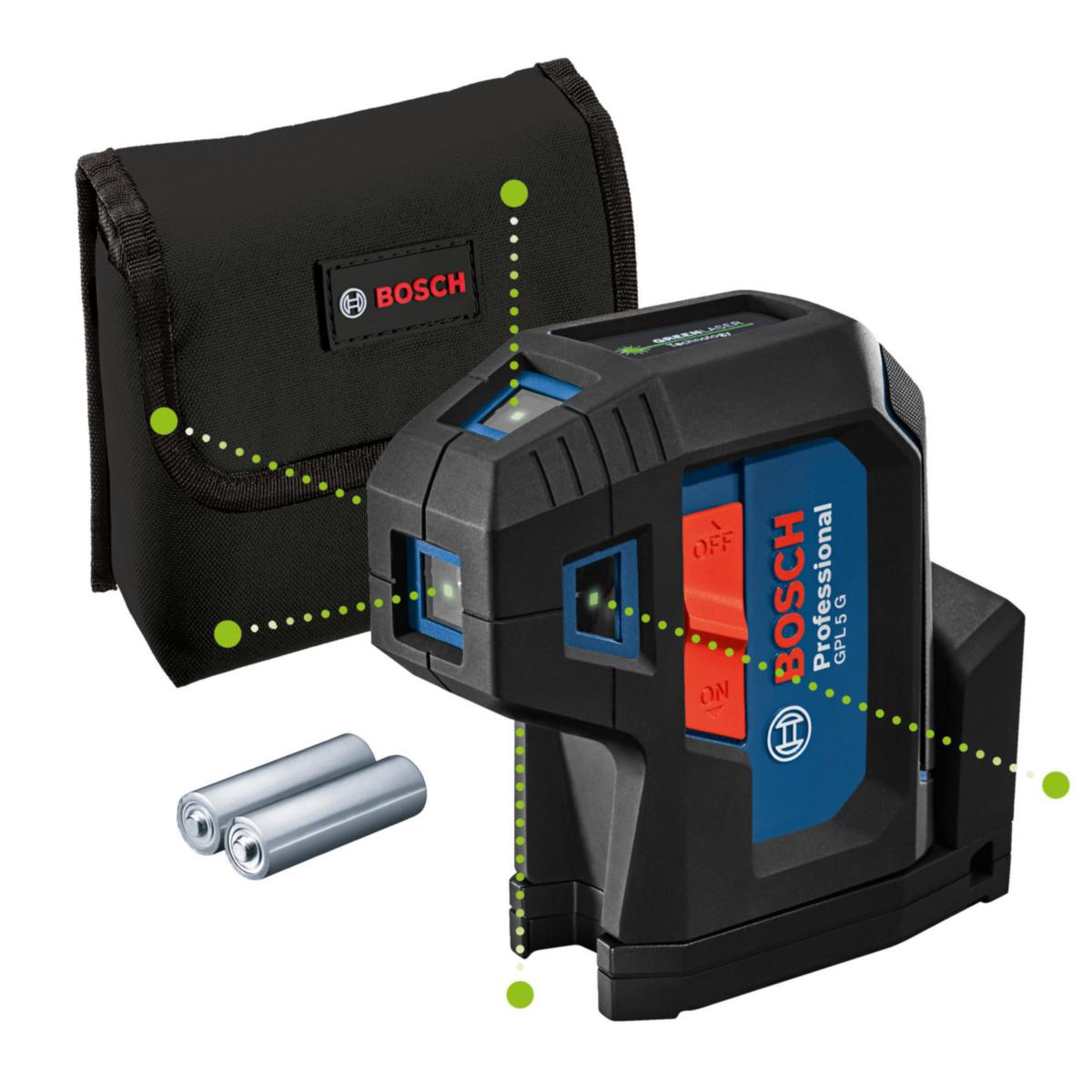 Punktlaser Bosch GPL 5 G - PUNKTLASER BOSCH GPL 5 G IP 65. KLASS 2. 1/4". 0.35 KG