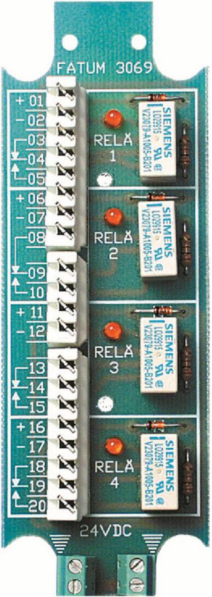 Reläplint med 4 relä 24VDC - RELÄPLINT 24 VDC 4RELÄ SL 3069.01