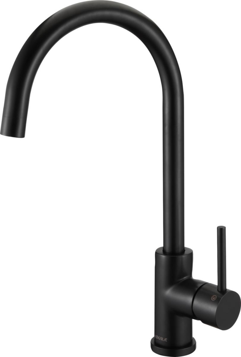 1-greppsblandare för diskbänk, Imperia U, ADORA® - KÖKSBLANDARE ADORA U-PIP BLACK 12808.26 IMPERIA U