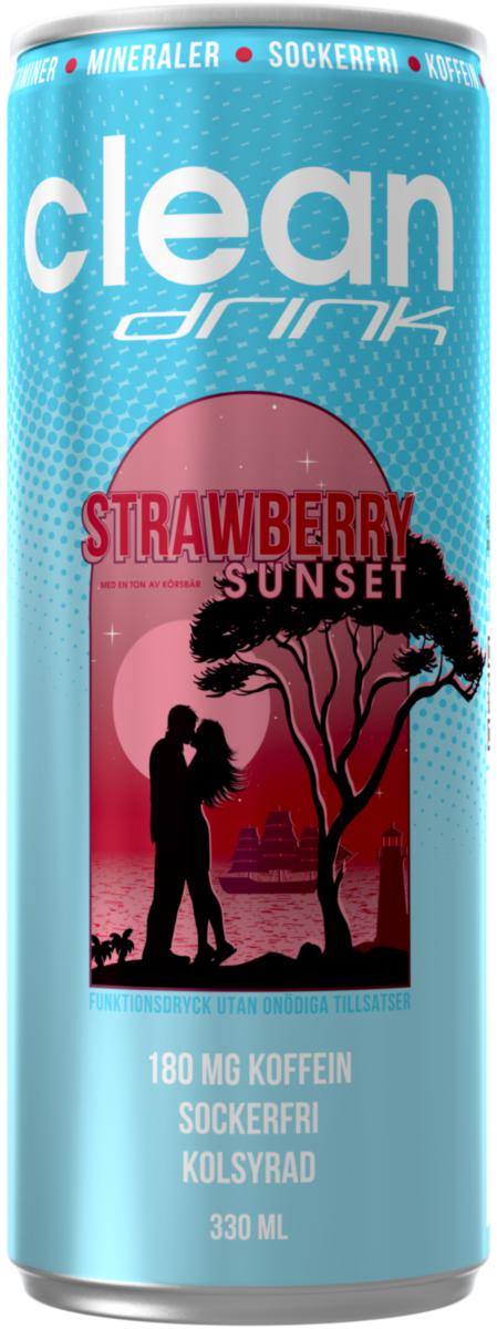Energidryck Clean - ENERGIDRYCK CLEAN DRINK STRAWBERRY SUNSET 33CL
