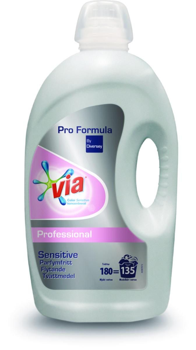 Tvättmedel flytande Via Professional - TVÄTTMEDEL FLYTANDE VIA VIA PROF. COLOR SENS. 4.32L