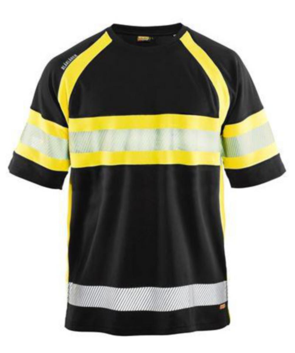 T-shirt Blåkläder 3337-1051 - T-SHIRT BLK 3337-1051 SVART/ GUL VARSEL KL1 STL 5XL