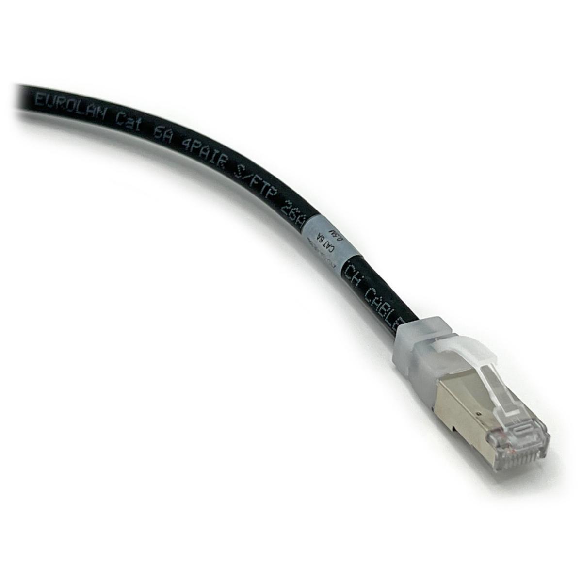 Patchkablage skärmat Cat6A S/FTP Svart - PATCH RJ45-RJ45 C6A STP 0,5 BL 21D-SA-0EBL
