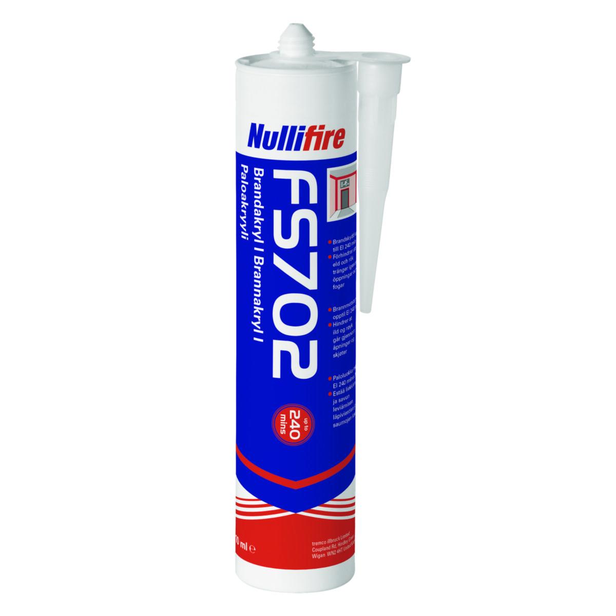 Brandfogmassa Akryl Nullifire FS702 - BRANDFOGMASSA AKRYL FS702 VIT 310ML NULLIFIRE