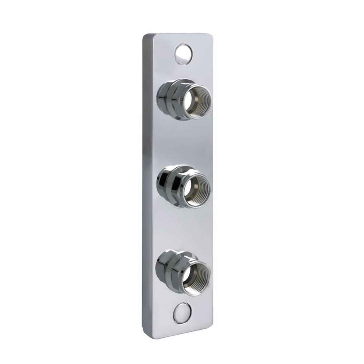 Väggbricka 3-håls 60cc Cu Design Line, Trio - TRIO VÄGGBRICKA TRIPPEL 60C/C DESIGN LINE.G15-Ø12/15 CU.FKR