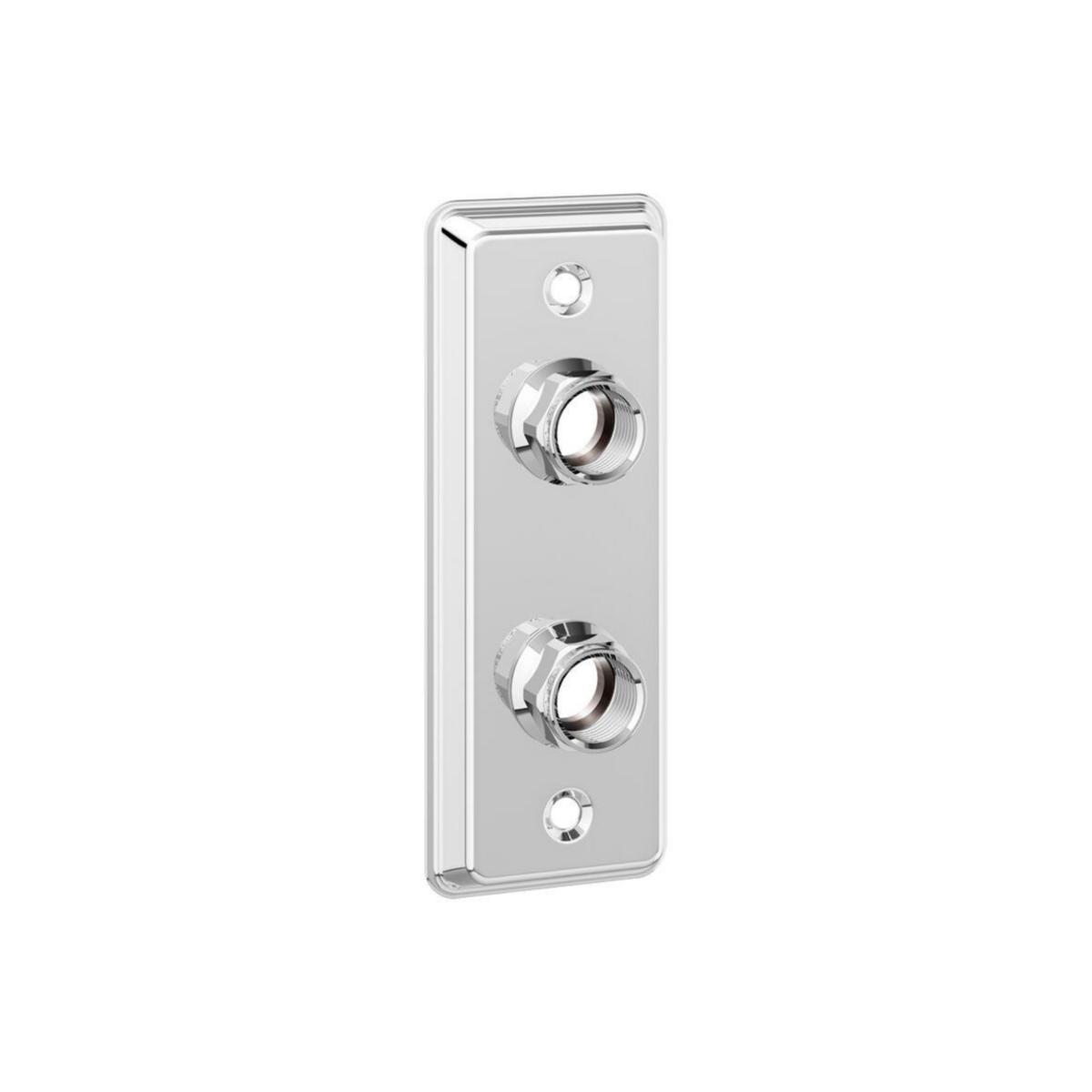 Väggbricka 2-håls 60cc CU, Trio - TRIO VÄGGBRICKA DUBBEL 60C/C G15-Ø12/15CU.ROSTF.BLANKP
