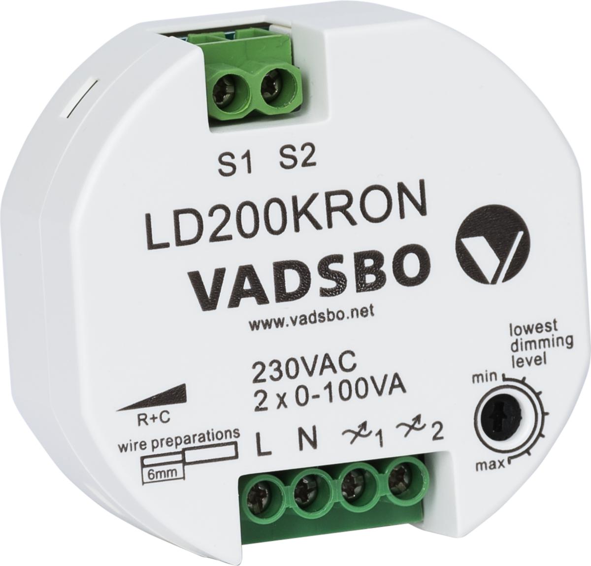 Dosdimmer, universal för LED, kron, Vadsbo - DOSDIMMER KRON FÖR LED 2X100VA LD200KRON VADSBO