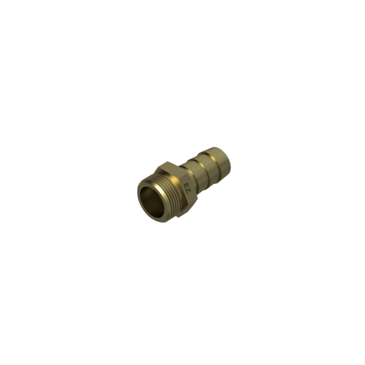 Slangnippel med utvändig gänga av mässing - G20x3/4" SLANGNIPPEL UTV.GG FÖR SLANG 20MM ID. MÄSSING
