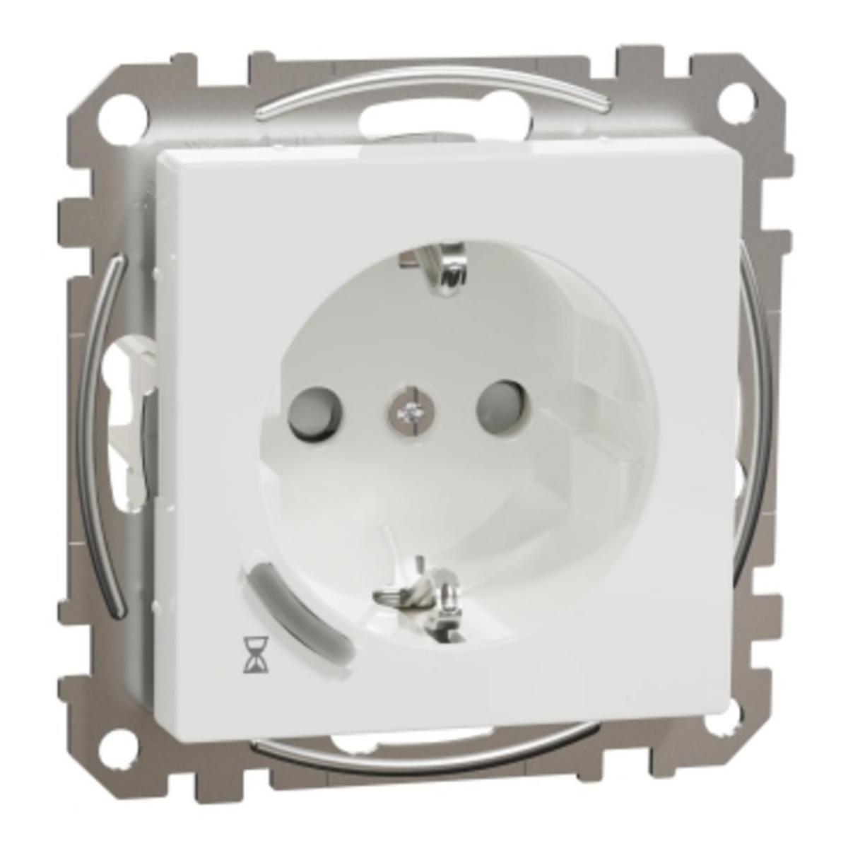 Vägguttag 1-vägs med elektronisk timer, Exxact - TIMER MED 1-VÄGSUTTAG VIT 16A WDE002447