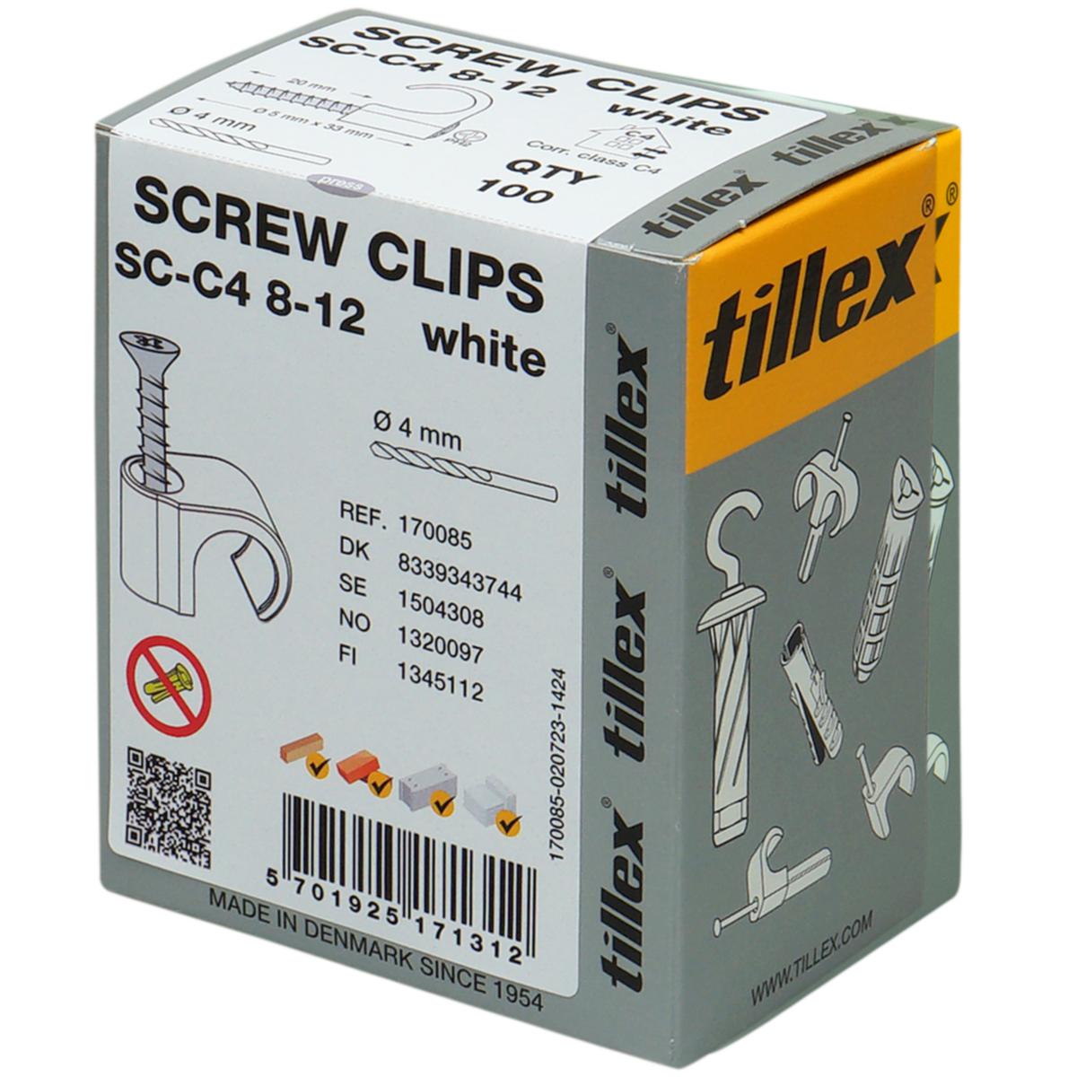 Skruvklammer SC PH2 vit - SKRUVCLIPS SC 8-12 VIT PH2 SC 8-12 W