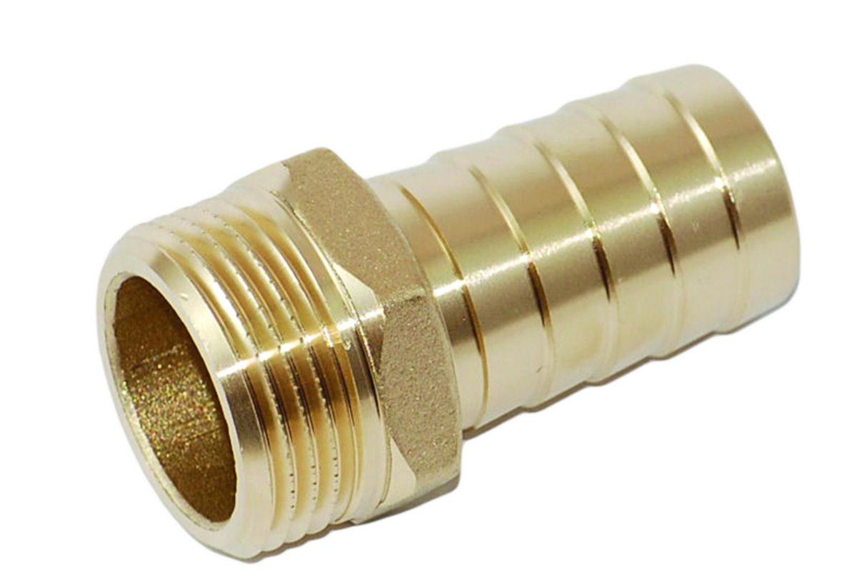 Slangnippel med utvändig gänga av mässing - G25x1 1/4" SLANGNIPPEL UTV.GG FÖR SLANG 32.5MM ID. MÄSSING