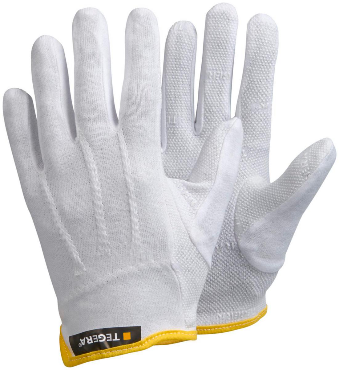 Textilvante Tegera 8127 - TRIKÅVANTE TEGERA 8127 VIT PVC-NOPPOR BLÅ KANT STL 10