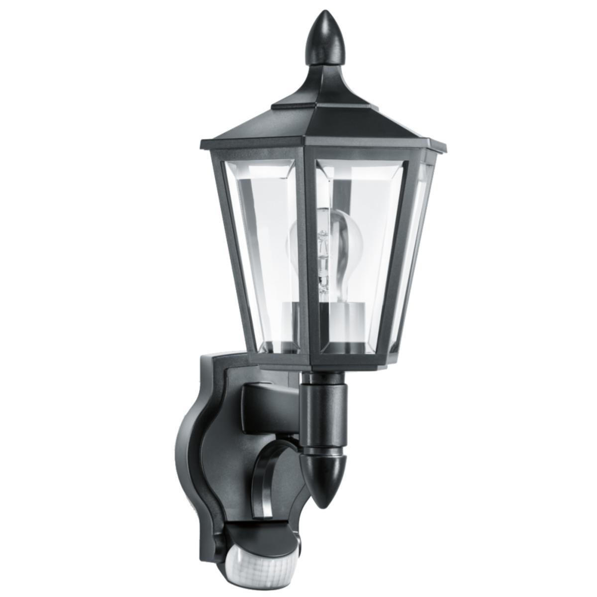 Väggarmatur Sensorlampa L15 - VÄGGARM 60W E27 SENSOR SVART SENS LAMPA L15 SVART 60W IP44