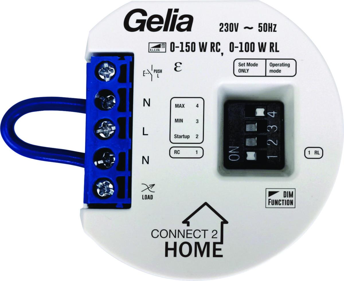 Dosdimmer, 3-tråd 0-150 W LED, Connect 2 Home, Gelia - DIMMERPUCK 3-TRÅD LED 0-150W CONNECT 2 HOME