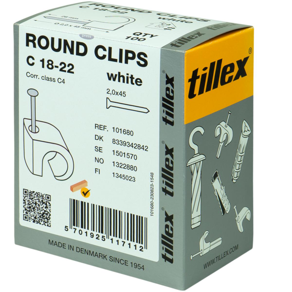 Spikklammer C vit - CLIPS C18-22 VIT 2.0X45 C 18-22 W