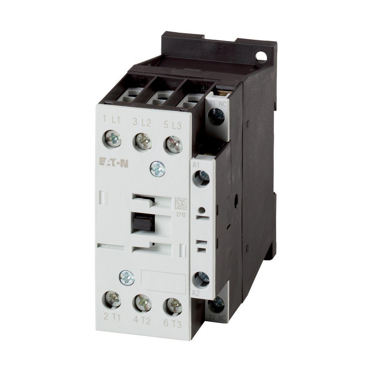 Kontaktor 3-polig 3-90 kW DILM7-DILM38, med inbyggd hjälpkontakt , Växelspänningsmanöver - KONTAKTOR 1NC,15KW 32A DILM32-01(230V50HZ,240V60HZ)