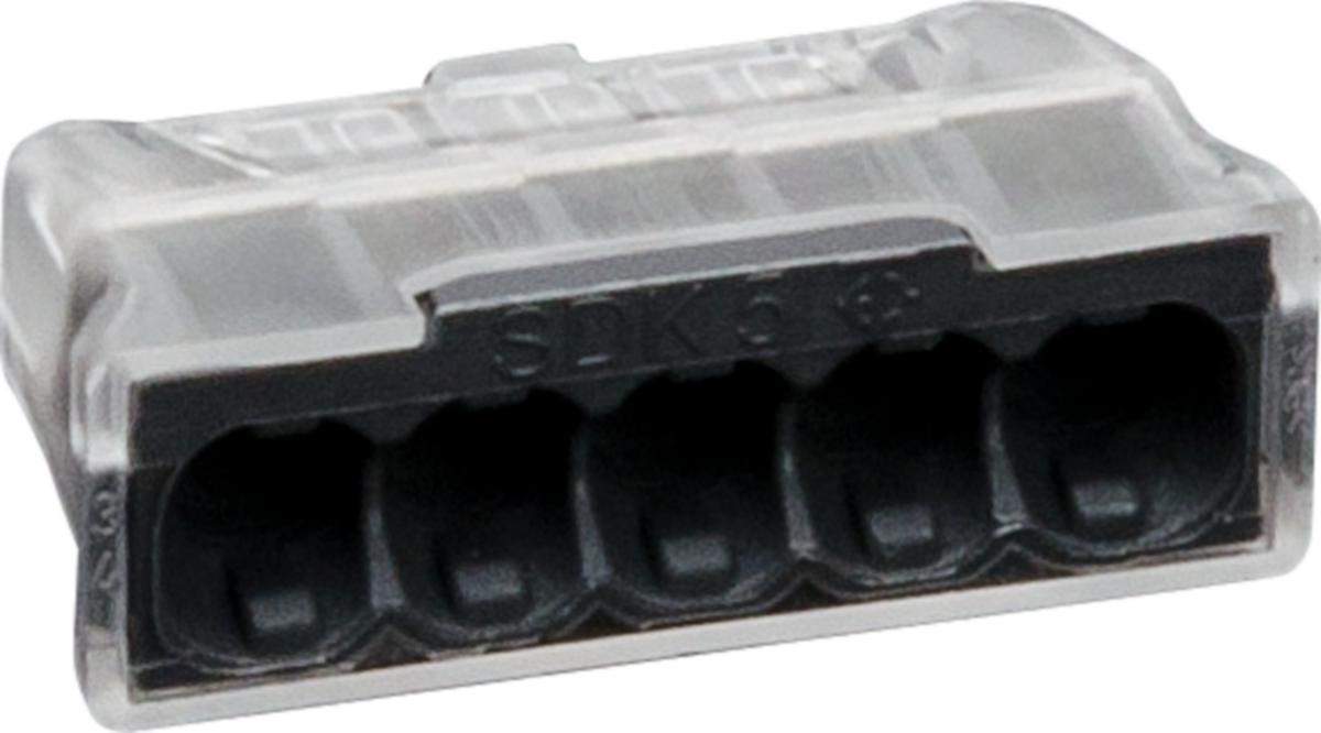 Kopplingsklämma, SDK 5 - KOPPLINGSKLÄMMA SDK5 TRANSP. MAX 5X2.5MM 10ST PÅSE