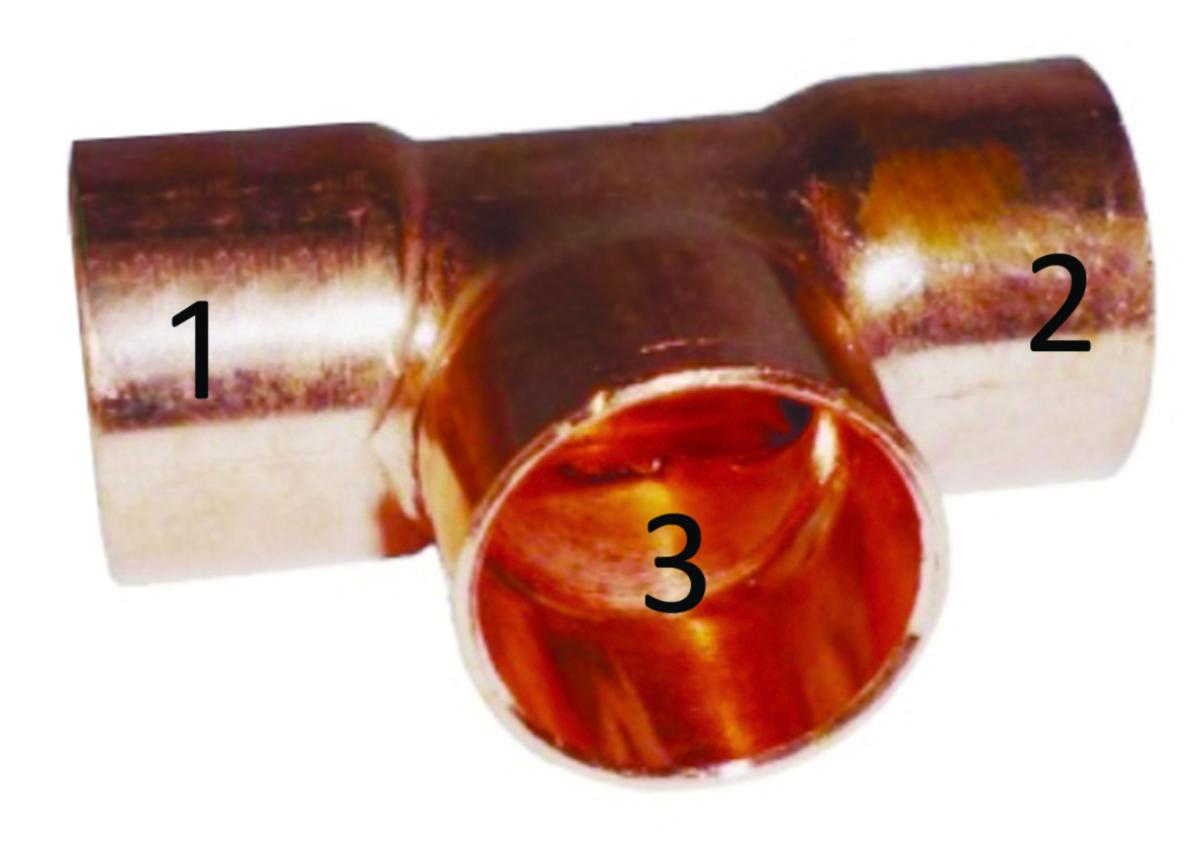 130 bar Reducerande T-rör CO2 - 130 BAR REDUCERANDE T-RÖR 1/2" X 1/2" X 3/8"