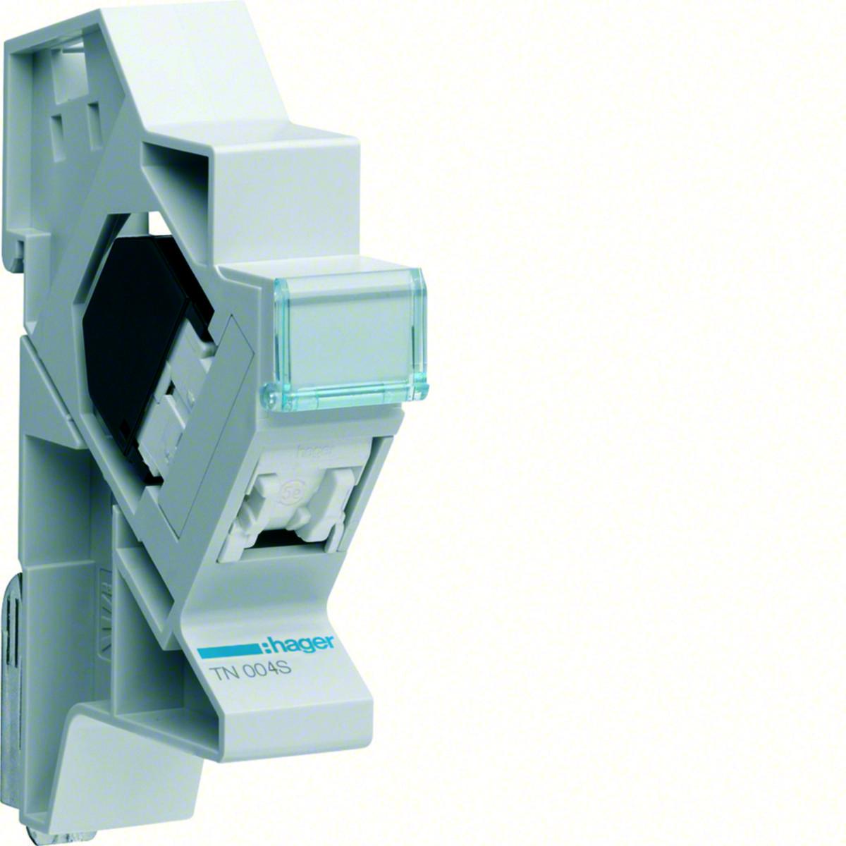 Modularuttag RJ45 / DIN, Hager - MODULARUTTAG 4XRJ45 CAT5E UTP ENLIGT NORM CAT5E HAGER TN004S