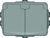 Vägguttag AquaBest  IP44 Dusty Grey