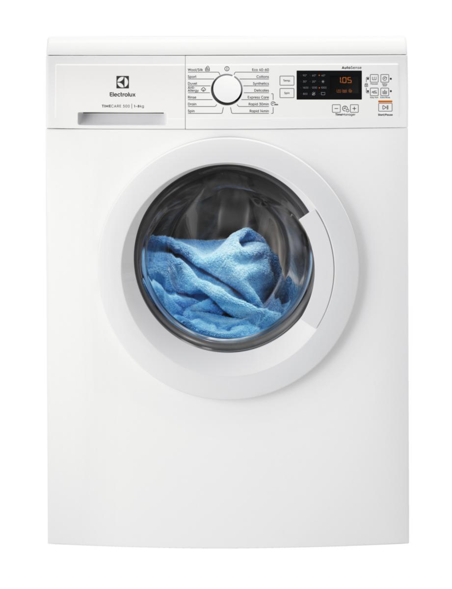 Tvättmaskin, 8 kg, TimeCare 500 - TVÄTTMASKIN 8 KG 1600 V/MIN VIT EW2F3068R8 ELECTROLUX