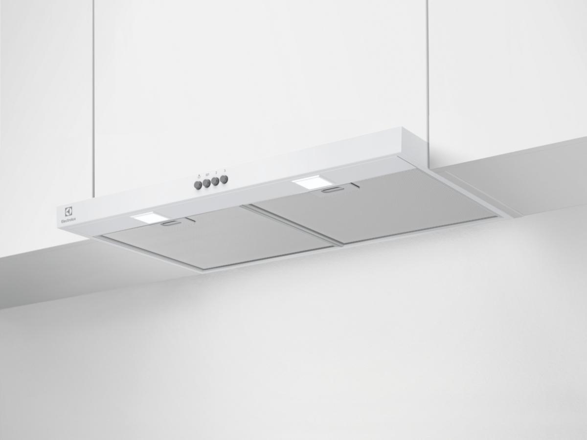 Fläkt, integrerad, 70 cm, 600 ExtractionTech - SPISFLÄKT INTEGRERAD 70 CM VIT LFG427W ELECTROLUX