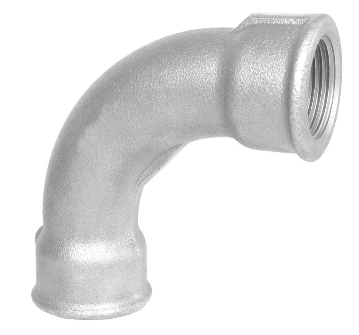 Böj 90° med 2 muffar, aducerad, varmförzinkad, invändig gänga. Int nr 2. - 15X90GR GALV AD BÖJ NO 2 2 MUFFAR EN10242/A2