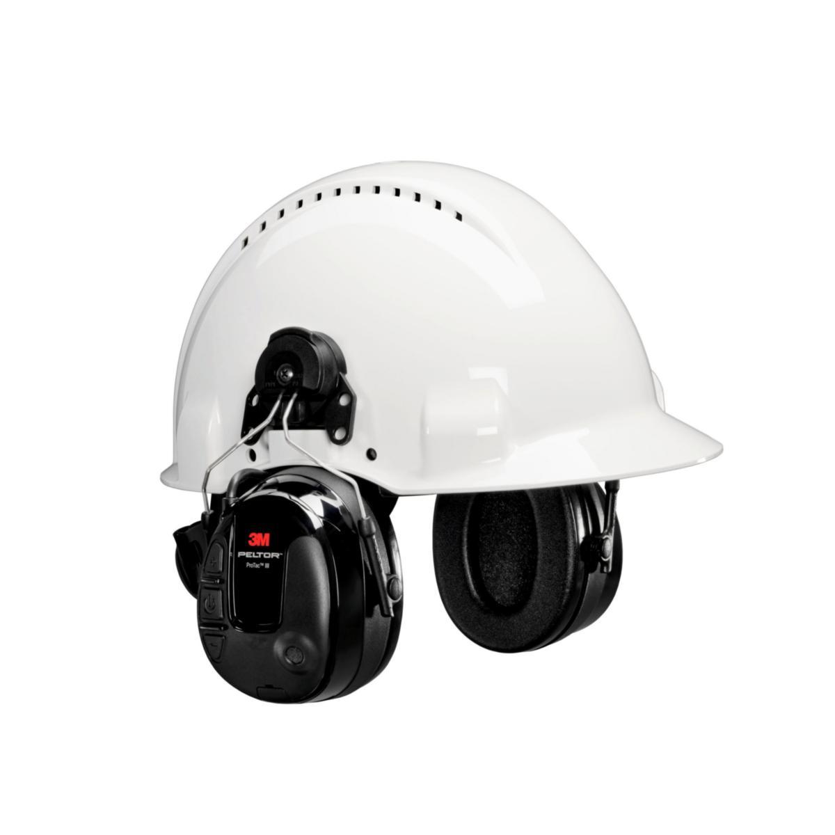 Hörselkåpa 3M Peltor Protac III - HÖRSELKÅPA PELTOR PROTAC III HJÄLMFÄSTE SVART MT13H221P3E