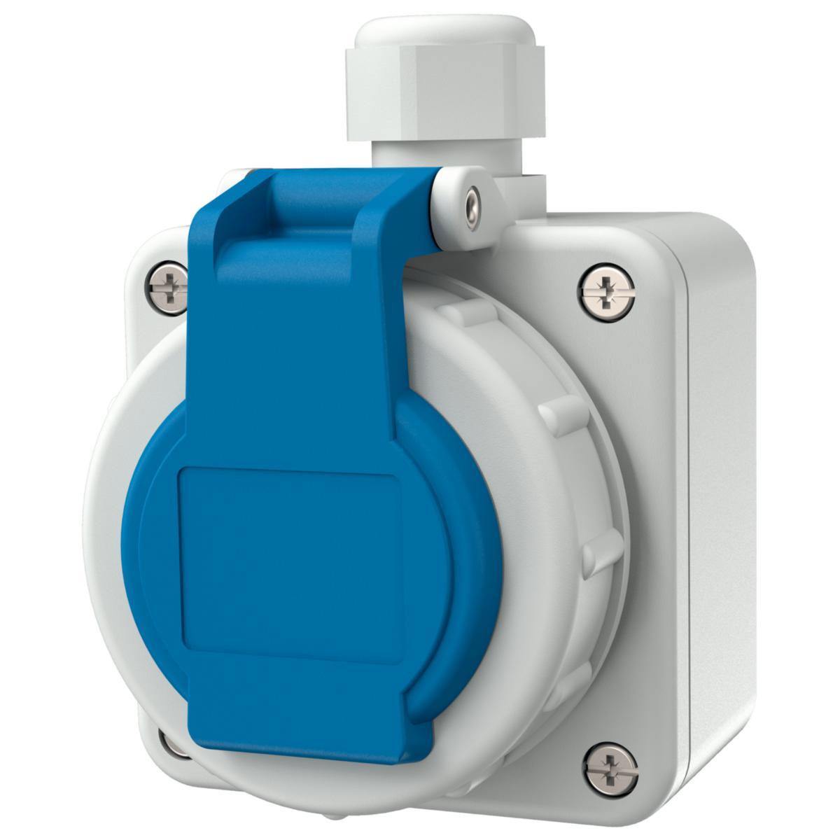 Uttag väggmonterat 16A 230V, SCHUKO - UTTAG VÄGGMONTERAT 16A, 230V SCHUKO, 3P+E IP68