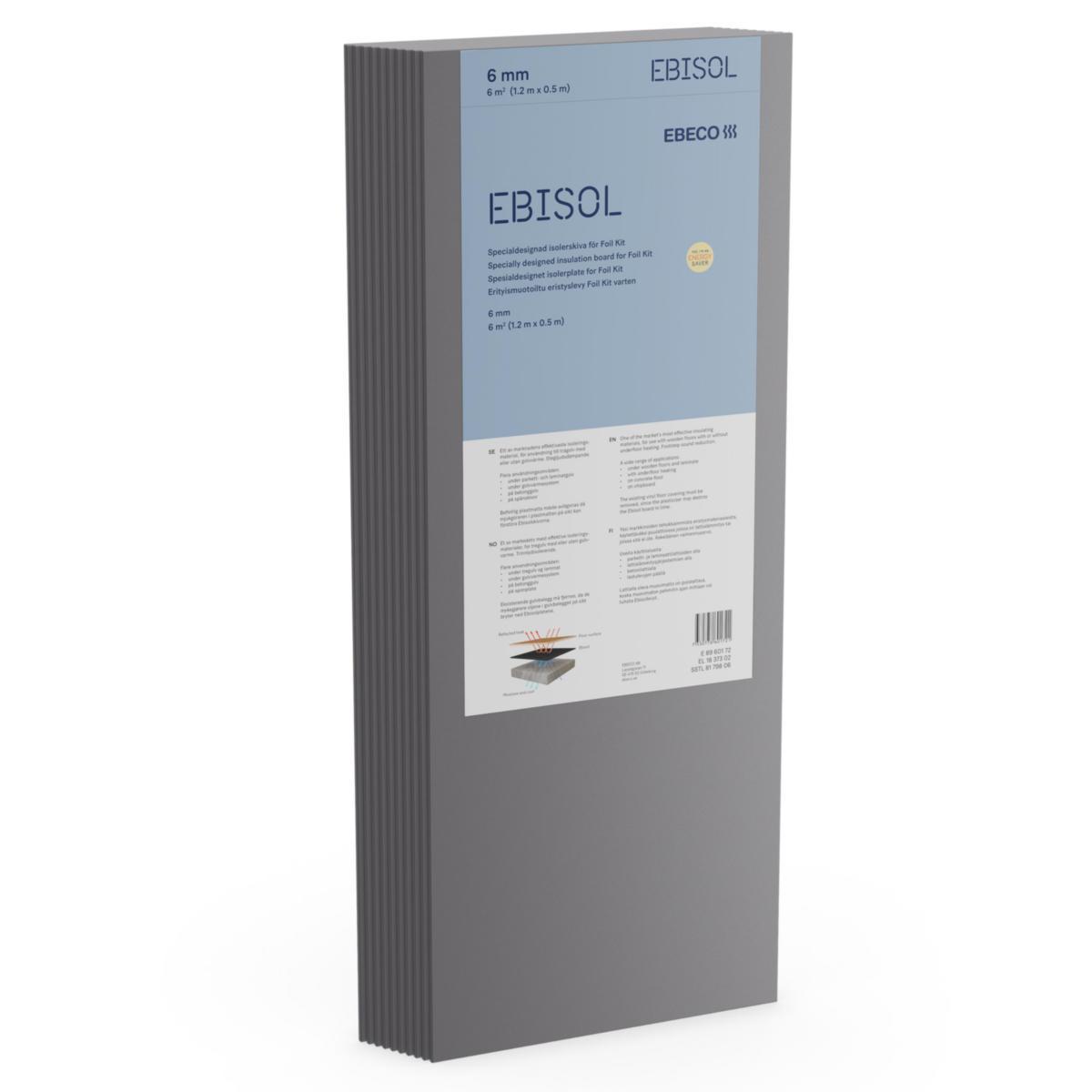 Parkett- och laminatunderlag Ebisol - EBISOL ISOLERSKIVA 6 KVM EBISOL 6MM/6KVM