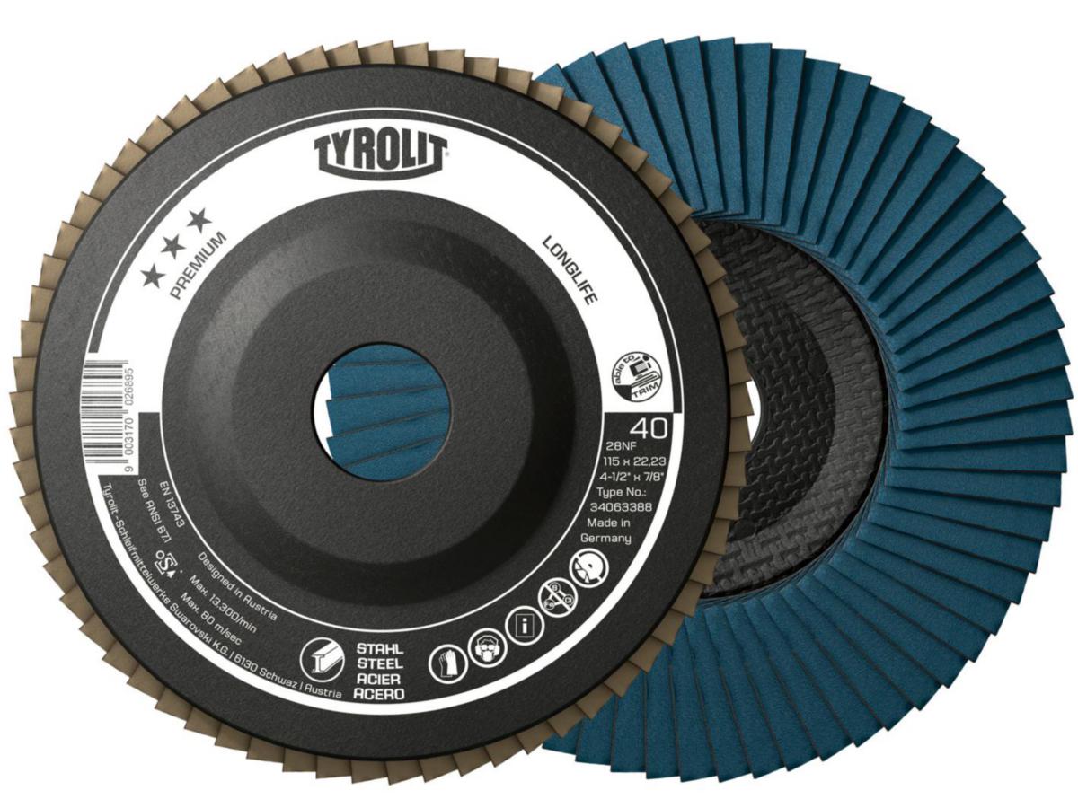Lamellrondell Tyrolit Premium Stål Long Life - LAMELLRONDELL TYROLIT PRE STÅL 125X22.2 ZA40-B 28ELNF LONG LI