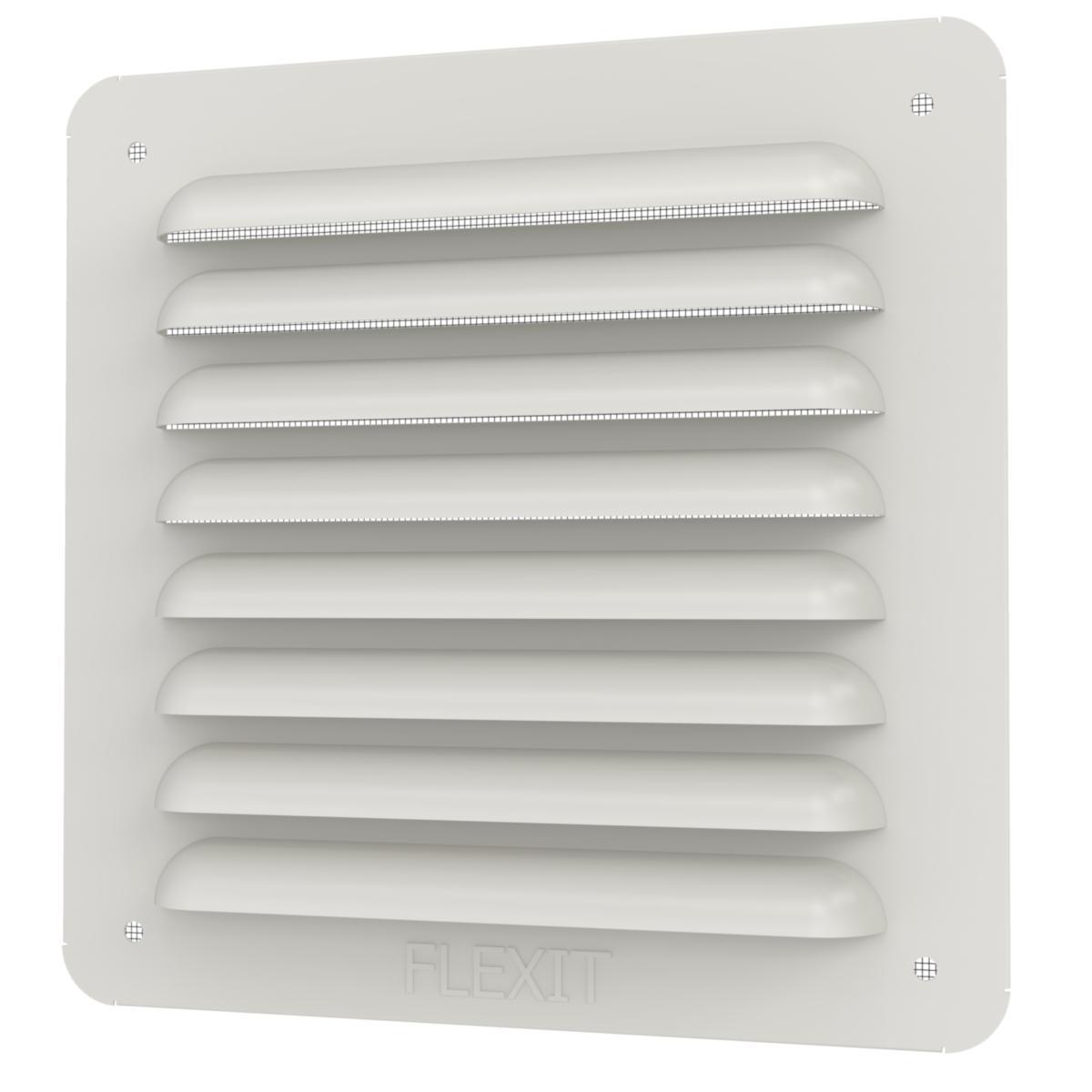 Ventilgaller, metall, Flexit - VENTILGALLER PLATT VIT 155X155 101297 FLEXIT