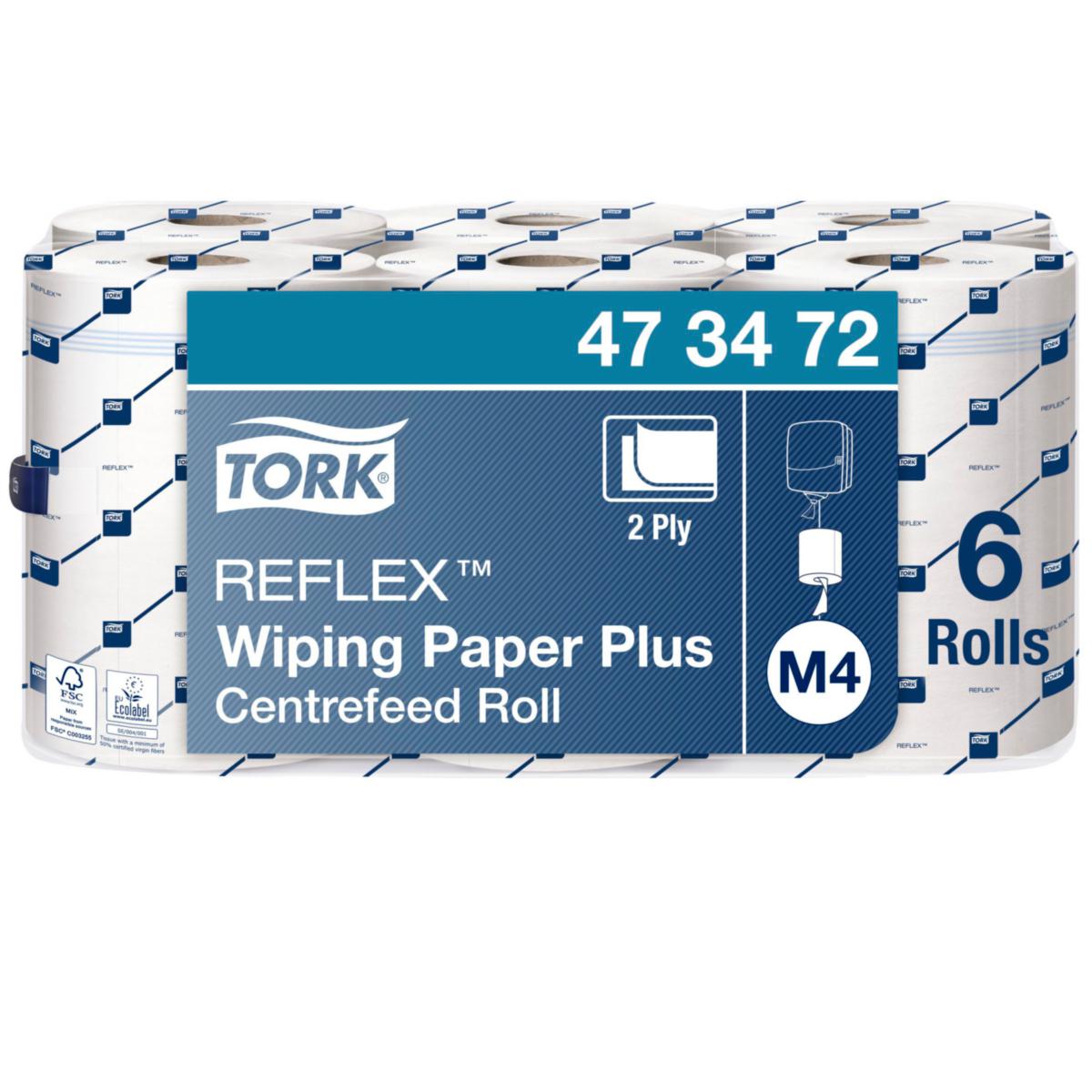 Avtorkningspapper Tork Reflex M4 - AVTORKNINGSPAPPER TORK REFLEX PLUS 2-LAGS VIT 151 M 6RL/FRP