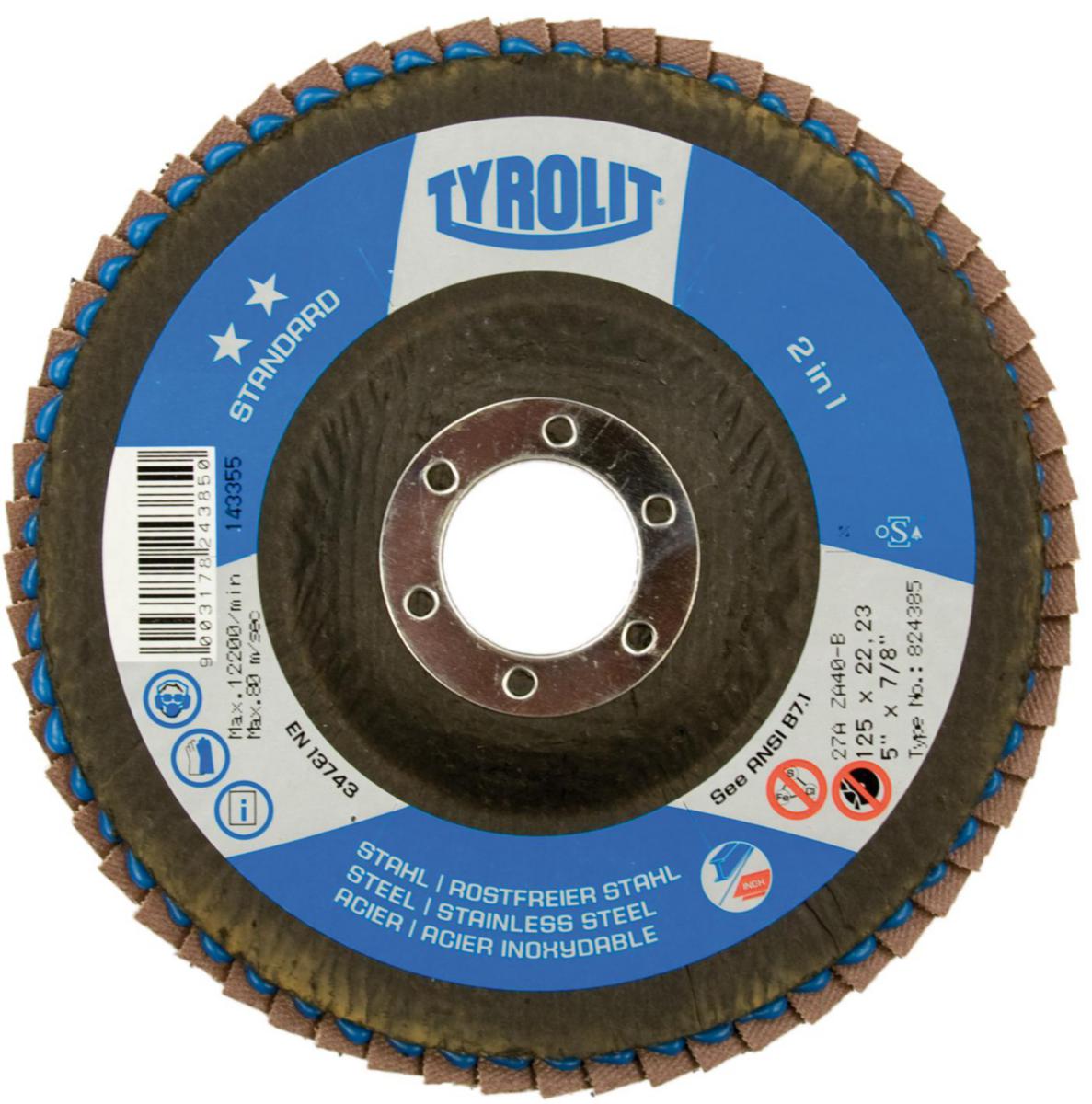 Lamellrondell Tyrolit Standard 2in1 Vinklad - LAMELLRONDELL TYROLIT STD 2IN1 125X22.2 ZA80-B 27XLA
