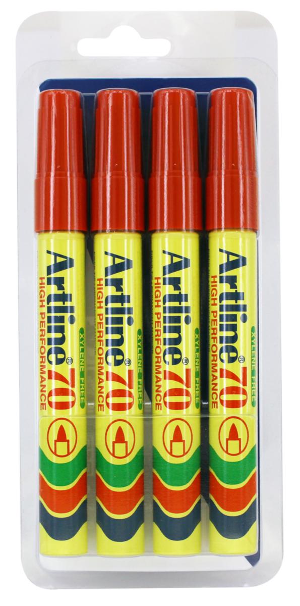 Märkpenna Artline 70 - MÄRKPENNA ARTLINE 70 4-P (SB) RÖD 1.5MM RUND SPETS
